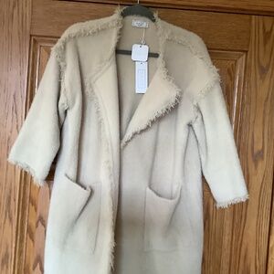 Sage - Ladies Fringey Sweater with Pockets!